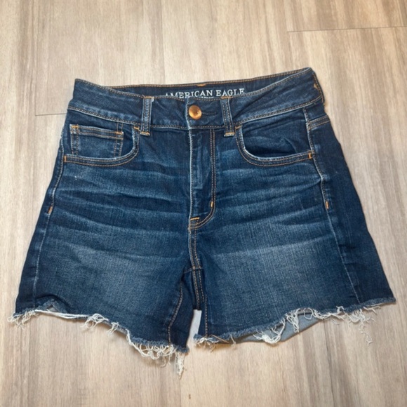 American Eagle Outfitters Dark Blue Jean Shorts - Picture 1 of 3